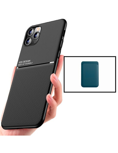 Kit Capa Magnetic Lux + Magnetic Wallet Azul para iPhone 11