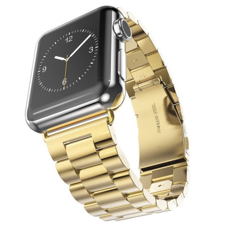 Bracelete Aço Stainless Lux + Ferramenta para Apple Watch Series 4 - 40mm - Ouro