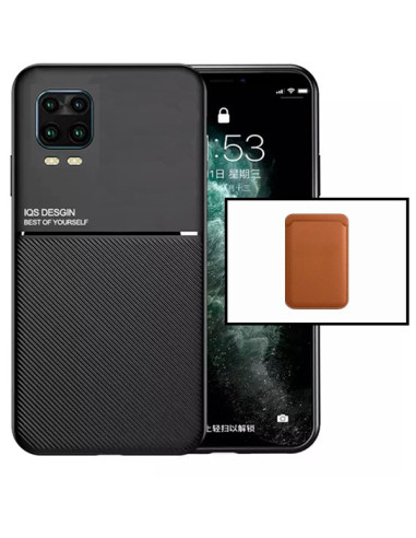 Kit Capa Magnetic Lux + Magnetic Wallet Castanho para Xiaomi Mi 10 Lite 5G