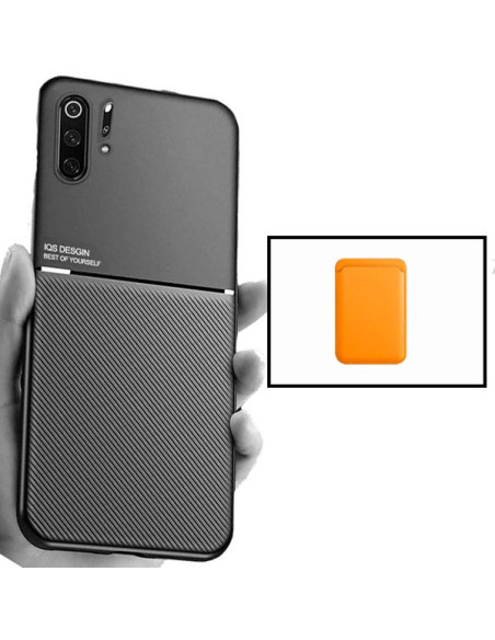 Kit Capa Magnetic Lux + Magnetic Wallet Laranja para Huawei P30 Pro