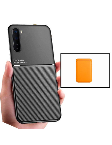 Kit Capa Magnetic Lux + Magnetic Wallet Laranja para onePlus Nord