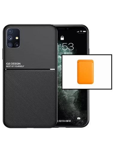 Kit Capa Magnetic Lux + Magnetic Wallet Laranja para Samsung Galaxy A71