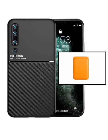 Kit Capa Magnetic Lux + Magnetic Wallet Laranja para Xiaomi Mi 10 5G