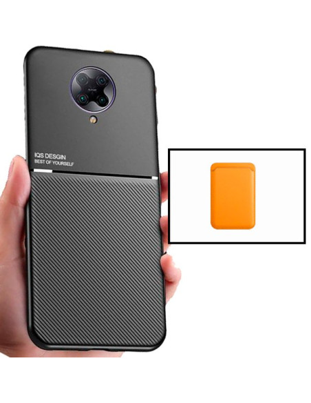 Kit Capa Magnetic Lux + Magnetic Wallet Laranja para Xiaomi Poco F2 Pro