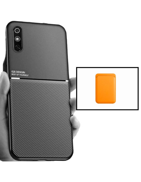 Kit Capa Magnetic Lux + Magnetic Wallet Laranja para Xiaomi Redmi 9AT