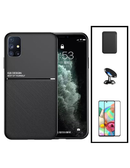 Kit Capa Magnetic Lux + Magnetic Wallet Preto + 5D Full Cover + Suporte Magnético de Carro para Huawei P40 Pro