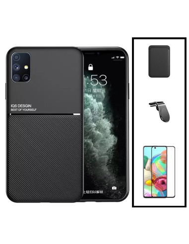 Kit Capa Magnetic Lux + Magnetic Wallet Preto + 5D Full Cover + Suporte Magnético L Safe Driving para Huawei P40 Pro+