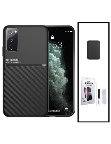 Kit Capa Magnetic Lux + Magnetic Wallet Preto + Película de Vidro Nano Curved UV para Huawei P40 Pro