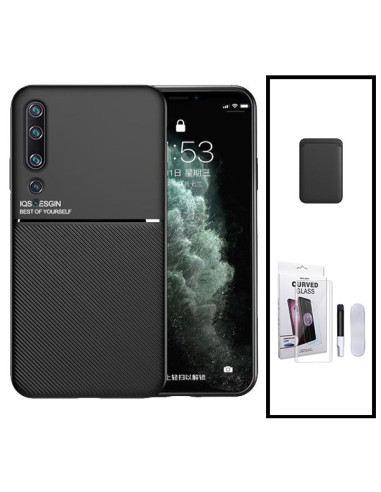 Kit Capa Magnetic Lux + Magnetic Wallet Preto + Película de Vidro Nano Curved UV para Xiaomi Mi 10 Pro 5G