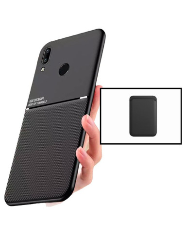 Kit Capa Magnetic Lux + Magnetic Wallet Preto para Huawei P Smart Plus 2019