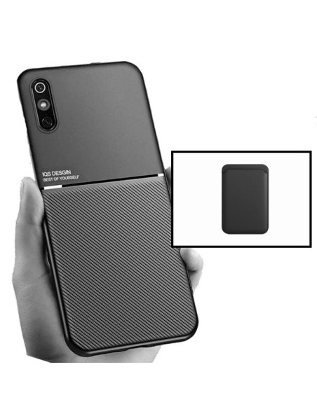 Kit Capa Magnetic Lux + Magnetic Wallet Preto para Xiaomi Redmi 9A Sport