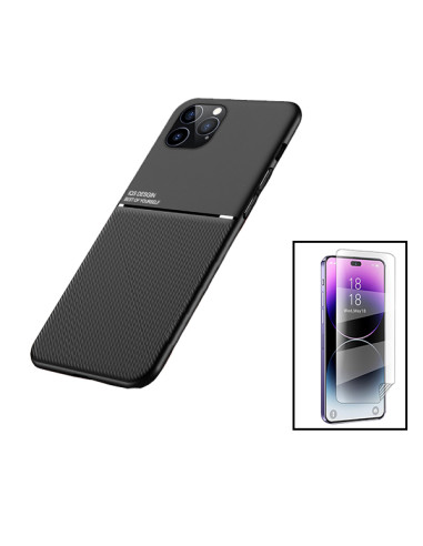 Kit Capa Magnetic Lux + Película Hydrogel Full Cover Frente para Apple iPhone 15 - Preto