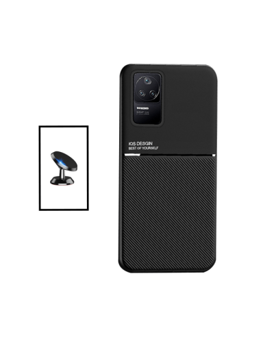 Kit Capa Magnetic Lux + Suporte Magnético de Carro para Xiaomi Redmi K50 Pro - Preto