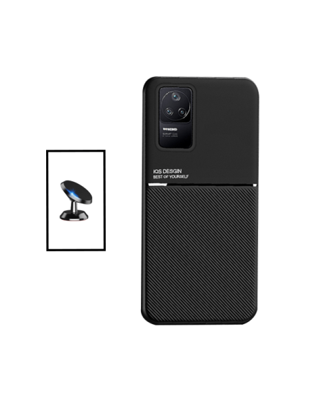 Kit Capa Magnetic Lux + Suporte Magnético de Carro para Xiaomi Redmi K50 Pro - Preto