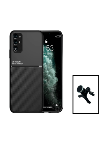 Kit Capa Magnetic Lux + Suporte Magnético de Carro Reforçado para Oppo Reno5 Z - Preto