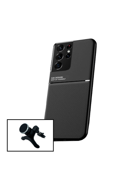 Kit Capa Magnetic Lux + Suporte Magnético de Carro Reforçado para Samsung Galaxy S21 Ultra 5G