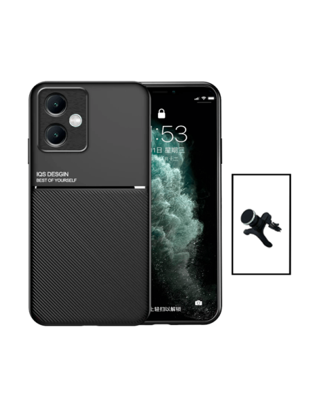 Kit Capa Magnetic Lux + Suporte Magnético de Carro Reforçado para Xiaomi Redmi Note 12 - Preto