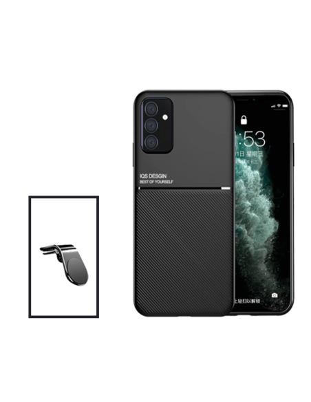 Kit Capa Magnetic Lux + Suporte Magnético L Safe Driving para Samsung Galaxy A04s - Preto