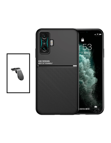 Kit Capa Magnetic Lux + Suporte Magnético L Safe Driving para Xiaomi Poco F4 GT - Preto