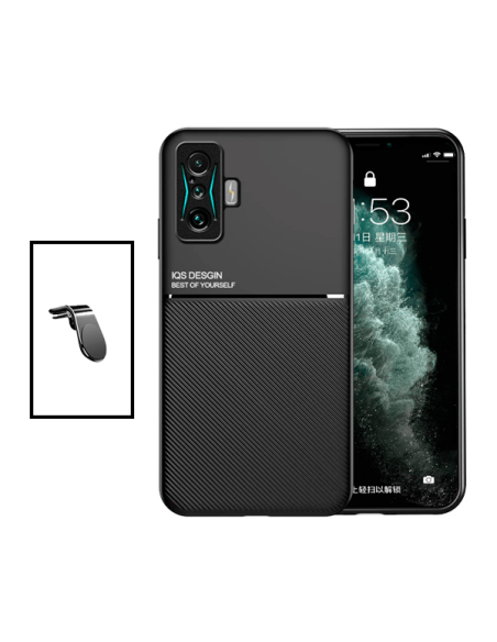 Kit Capa Magnetic Lux + Suporte Magnético L Safe Driving para Xiaomi Poco F4 GT - Preto