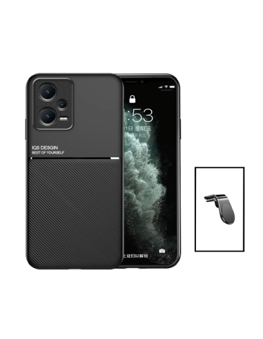 Kit Capa Magnetic Lux + Suporte Magnético L Safe Driving para Xiaomi Poco X5 - Preto