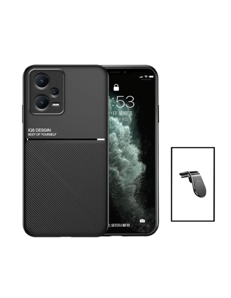 Kit Capa Magnetic Lux + Suporte Magnético L Safe Driving para Xiaomi Poco X5 - Preto