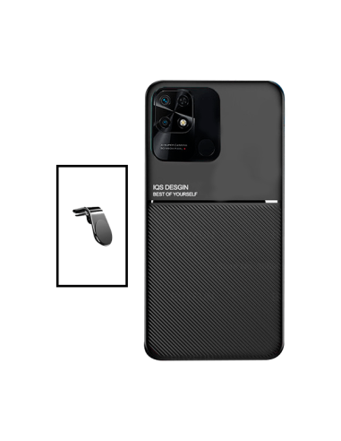 Kit Capa Magnetic Lux + Suporte Magnético L Safe Driving para Xiaomi Redmi 10 Power - Preto