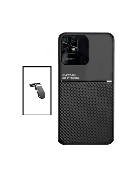 Kit Capa Magnetic Lux + Suporte Magnético L Safe Driving para Xiaomi Redmi 10 Power - Preto