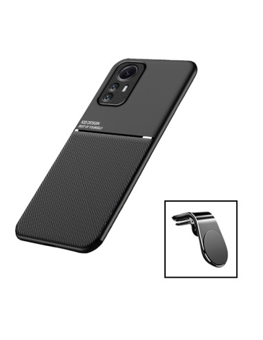 Kit Capa Magnetic Lux + Suporte Magnético L Safe Driving para Xiaomi Redmi Note 12S - Preto