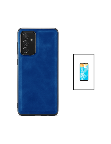 Kit Capa MagneticLeather + Película de Hydrogel para Samsung Galaxy A04s - Azul