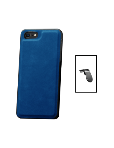 Kit Capa MagneticLeather + Suporte L Safe Driving para Apple iPhone 8 - Azul