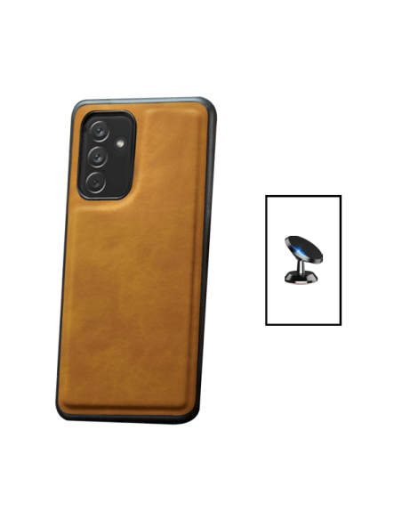 Kit Capa MagneticLeather + Suporte Magnético para Samsung Galaxy A13 5G - Castanha