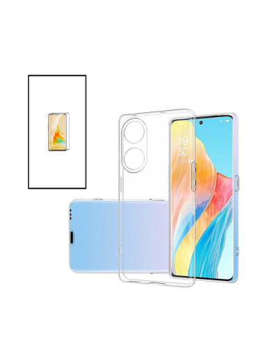 Kit Capa SuperProtect Anti-Shock + Película de Vidro Temperado 5D Full Cover para Oppo A98 5G - Transparente