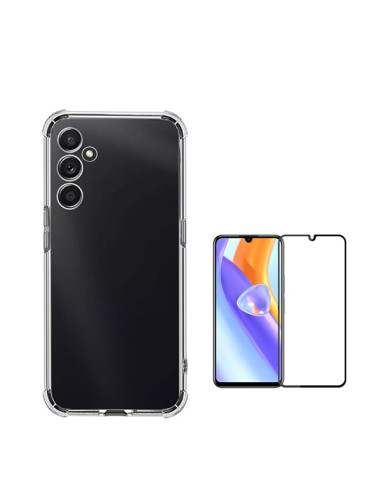 Kit Capa SuperProtect Anti-Shock + Película de Vidro Temperado 5D Full Cover Phonecare para Samsung Galaxy A15 - Transparente