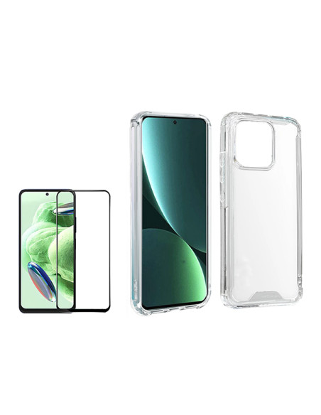 Kit Capa SuperProtect Anti-Shock + Película de Vidro Temperado 5D Full Cover Phonecare para Xiaomi 13T - Transparente