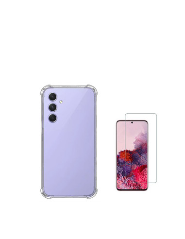 Kit Capa SuperProtect Anti-Shock + Película de Vidro Temperado ClearGlass Phonecare para Samsung Galaxy A55 5G - Transparente