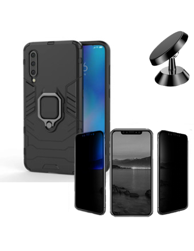 Kit Película 5D Anti-Spy + Capa 3X1 Military Defender + Suporte Magnético de Carro para Huawei Y6s (2019)