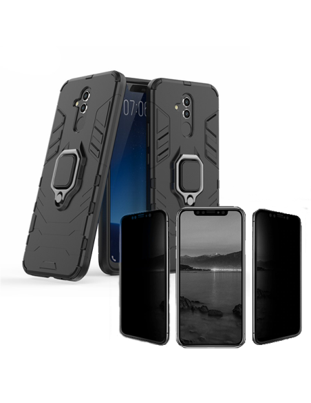 Kit Película 5D Anti-Spy + Capa 3X1 Military Defender para Huawei Mate 20 Lite