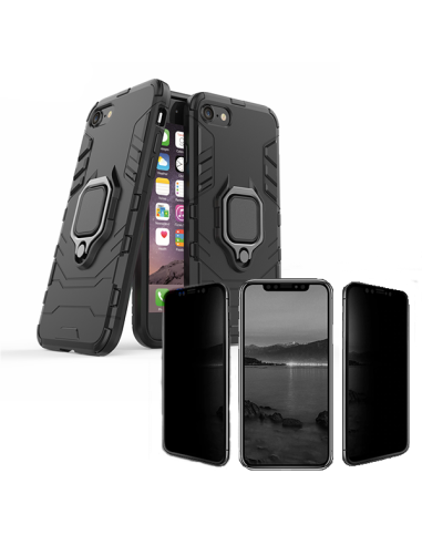 Kit Película 5D Anti-Spy + Capa 3X1 Military Defender para iPhone SE New 2020