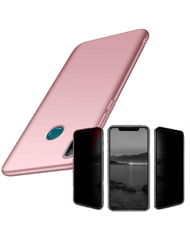 Kit Película 5D Anti-Spy + Capa SlimShield para Huawei Honor 10 Lite - Rosa