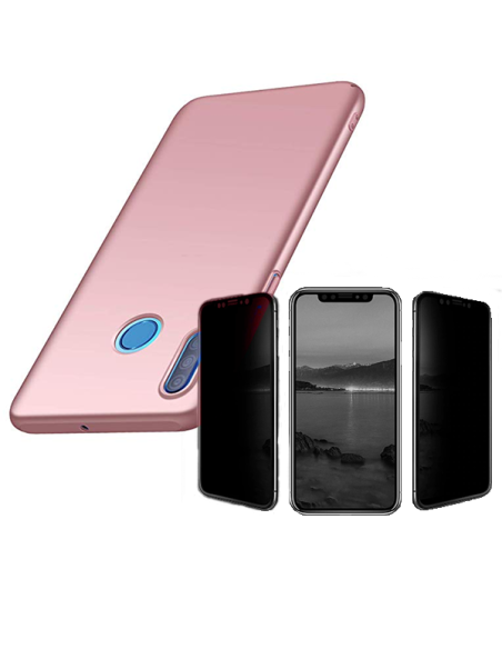 Kit Película 5D Anti-Spy + Capa SlimShield para Huawei P30 Lite - Rosa