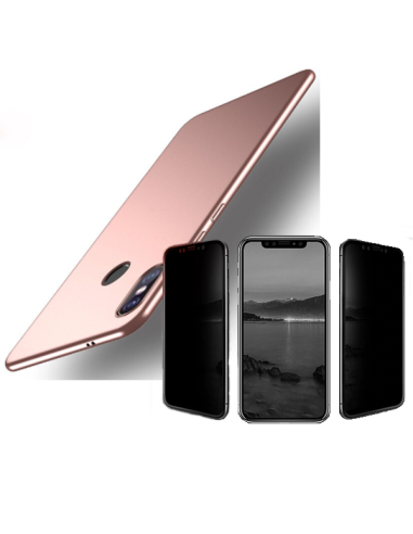 Kit Película 5D Anti-Spy + Capa SlimShield para Xiaomi Mi Mix 3 - Rosa