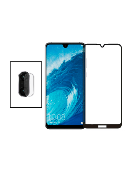 Kit Película de Camara Traseira + Vidro Temperado 5D Full Cover para Huawei Y7 Pro 2019