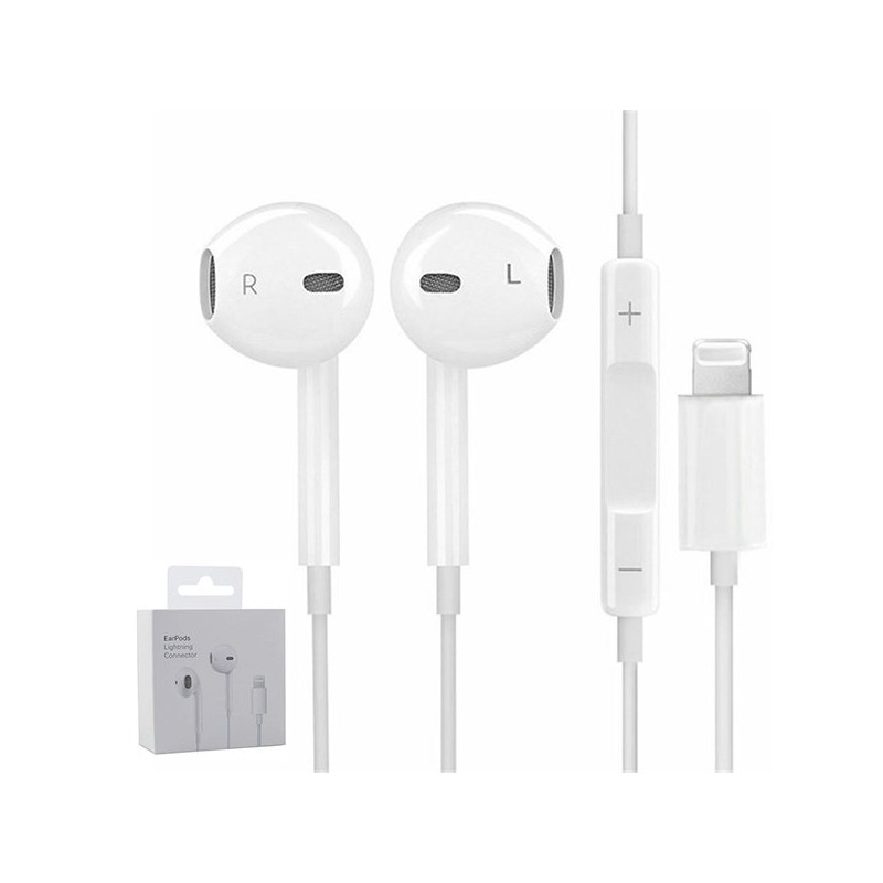 Auriculares Lightning Headset Com Certificado MFI para Apple iPhone 14 - Branco