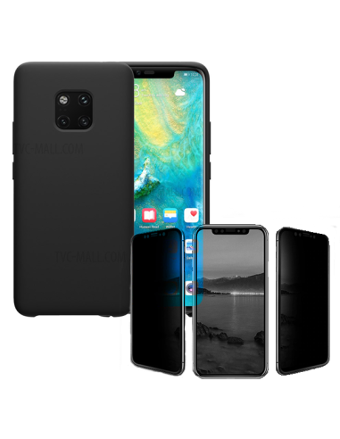 Kit Película de Vidro anti-spy + Capa Silicone Líquido para Huawei Mate 20 Pro