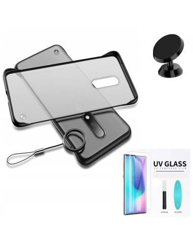 Kit Película de Vidro Nano Curved UV + Capa Invisible Bumper + Suporte Magnético de Carro para Huawei P30 Pro - Preto