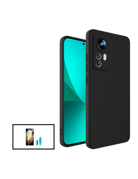 Kit Película de Vidro Nano Curved UV + Capa Silicone Líquido para Xiaomi 12X - Preto