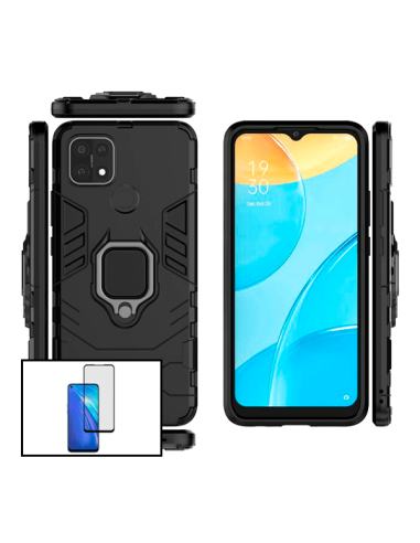 Kit Película de Vidro Temperado 5D Full Cover + Capa 3X1 Military Defender para Realme 7i