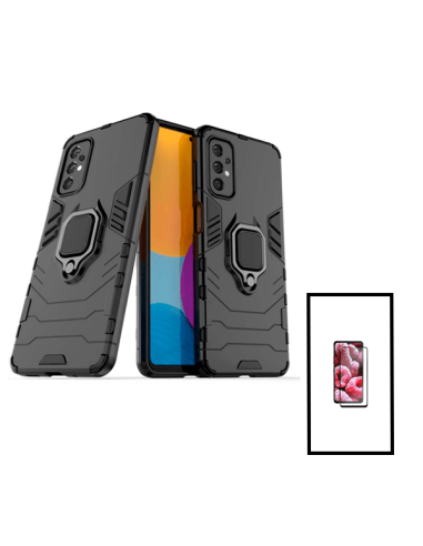 Kit Película de Vidro Temperado 5D Full Cover + Capa 3X1 Military Defender para Samsung Galaxy A23 5G - Preto