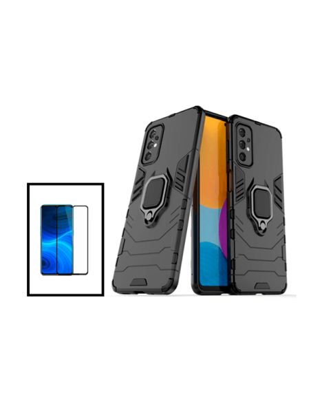 Kit Película de Vidro Temperado 5D Full Cover + Capa 3X1 Military Defender para Samsung Galaxy A33 5G - Preto